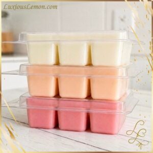 Three Soy Wax Melt Clamshells Stacked Together